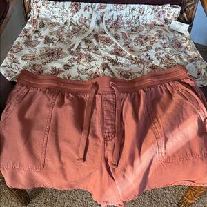 Maurices High Waist Floral and Rust Shorts
